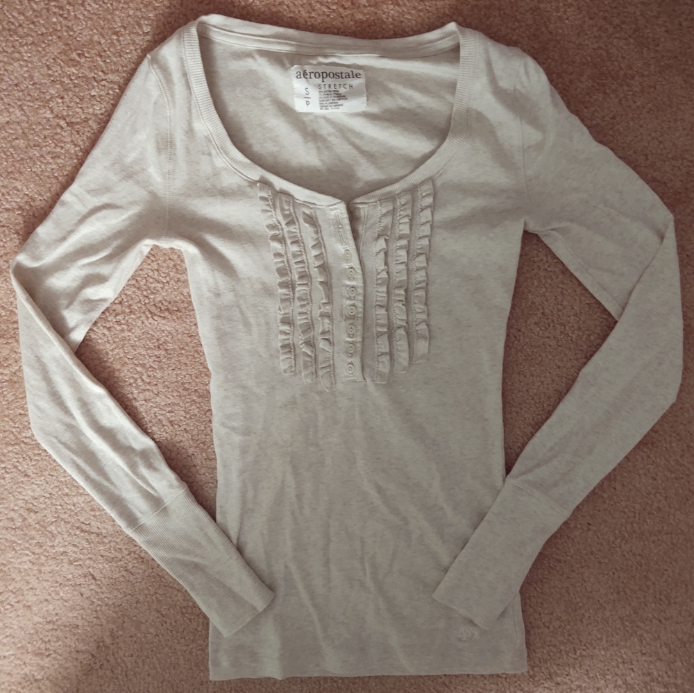 Aeropostale ruffle henley ASO Elena Gilbert